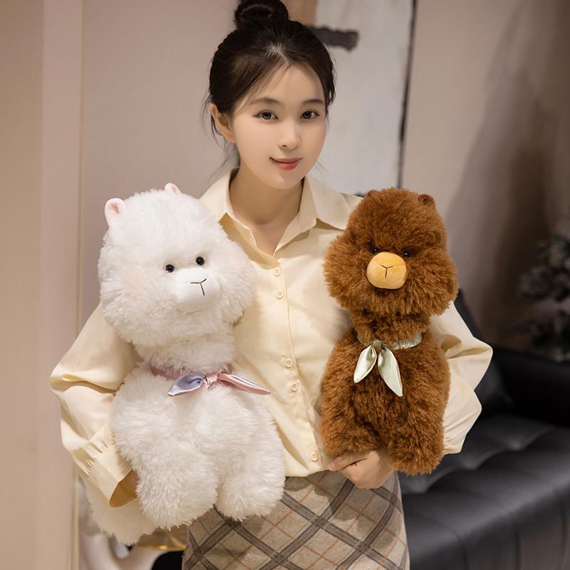 Furry Plush Alpaca Plush Toy Lifelike Animals Stuffed Soft Long Plush Llama Alpaca Sheep Sleeping Hug Pillow Creative Gifts