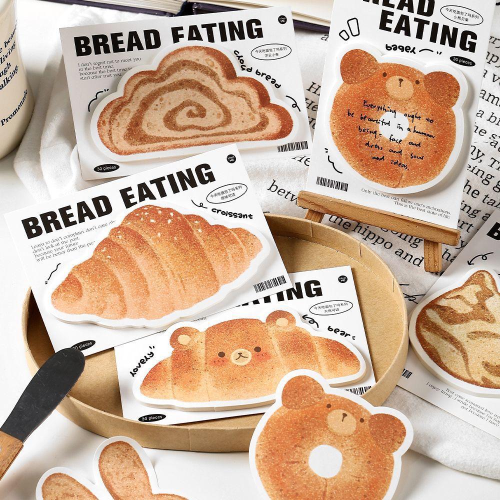 30sheets Cute Simulated Unusual Post Notes Eat Bread Cute Toast Students Leave Messages Remember N Times Memo Pad Sticky Note