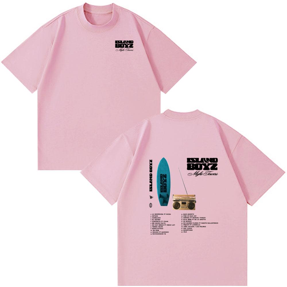 Rapper Myke Towers 2025 New Album Island Boyz T-shirts Unisex Women Clothing Fashion Hip Hop Oversized Cotton Tshirt Couple Clothes