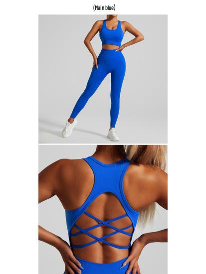 Dames Sømløs Vakker Rygg Yoga-drakt over landegrenser med Høy midje Fersken Rumpe Bukser