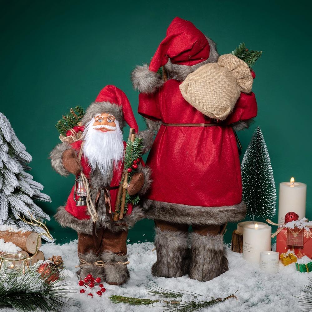 Standing Santa Claus  Statue Ornaments 30/45cm Santa Claus Toy Santa Claus Doll  Mall