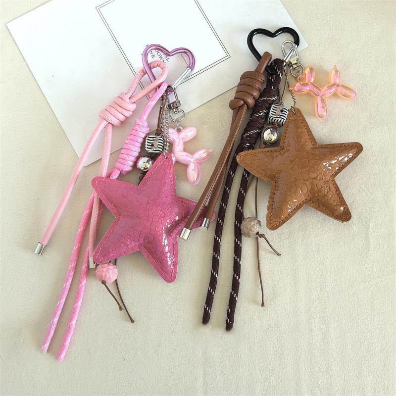 Fashion PU Leather Star Bag Pendant Five-pointed Star VersatileWomen Handbag Hanging Decoration CLE