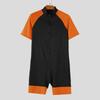 INCERUN Men's Short Sleeve Front Zipper One-Piece Biking Bodysuit Skinsuit Jumpsuits Rompers