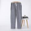 Autumn and Winter Couple Plaid Pajama Pants Women's Trousers Pure Cotton Air Layer Padded Cotton Japanese Plaid Home Pants Loose Home