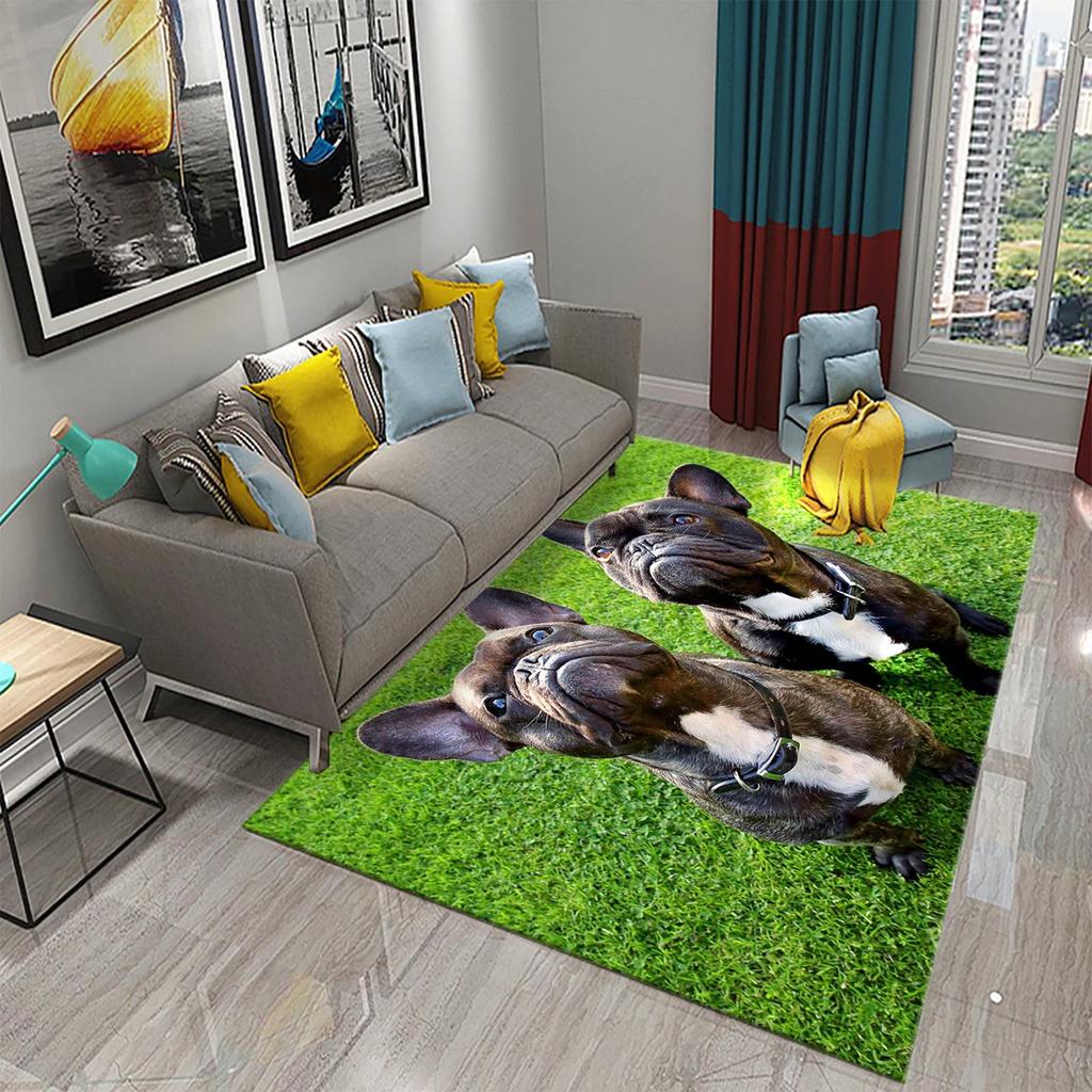 French Bulldog Carpet Lovely Animal Rugs for Bathroom Non-slip Doormat Balcony Carpet Welcome Rug Living Room Bedroom Decor Rug