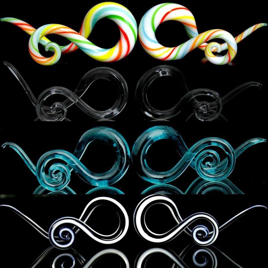 Earlobe Expanders: Glass Snail Design Body Piercing Jewelry