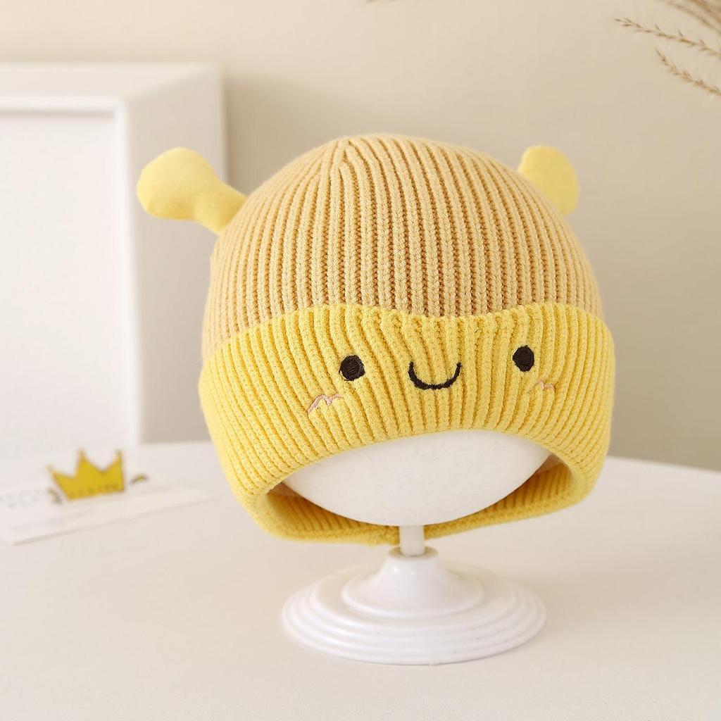 Cute Cartoon Baby Knitted Beanie Warm Woolen Winter Infant Boy Girl Hat Toddler Kids Ear Protection Crochet Cap