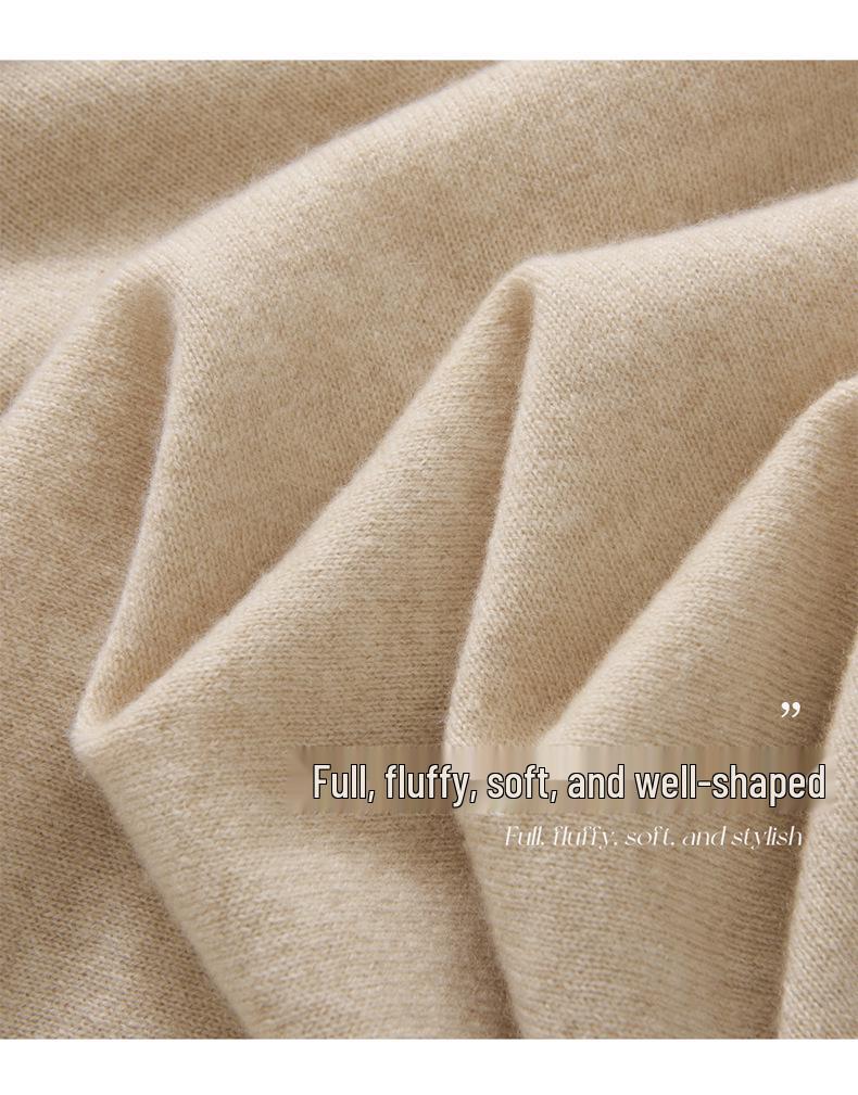Women's 100% Cashmere Round Neck Loose Knit Sweater - Autumn/Winter