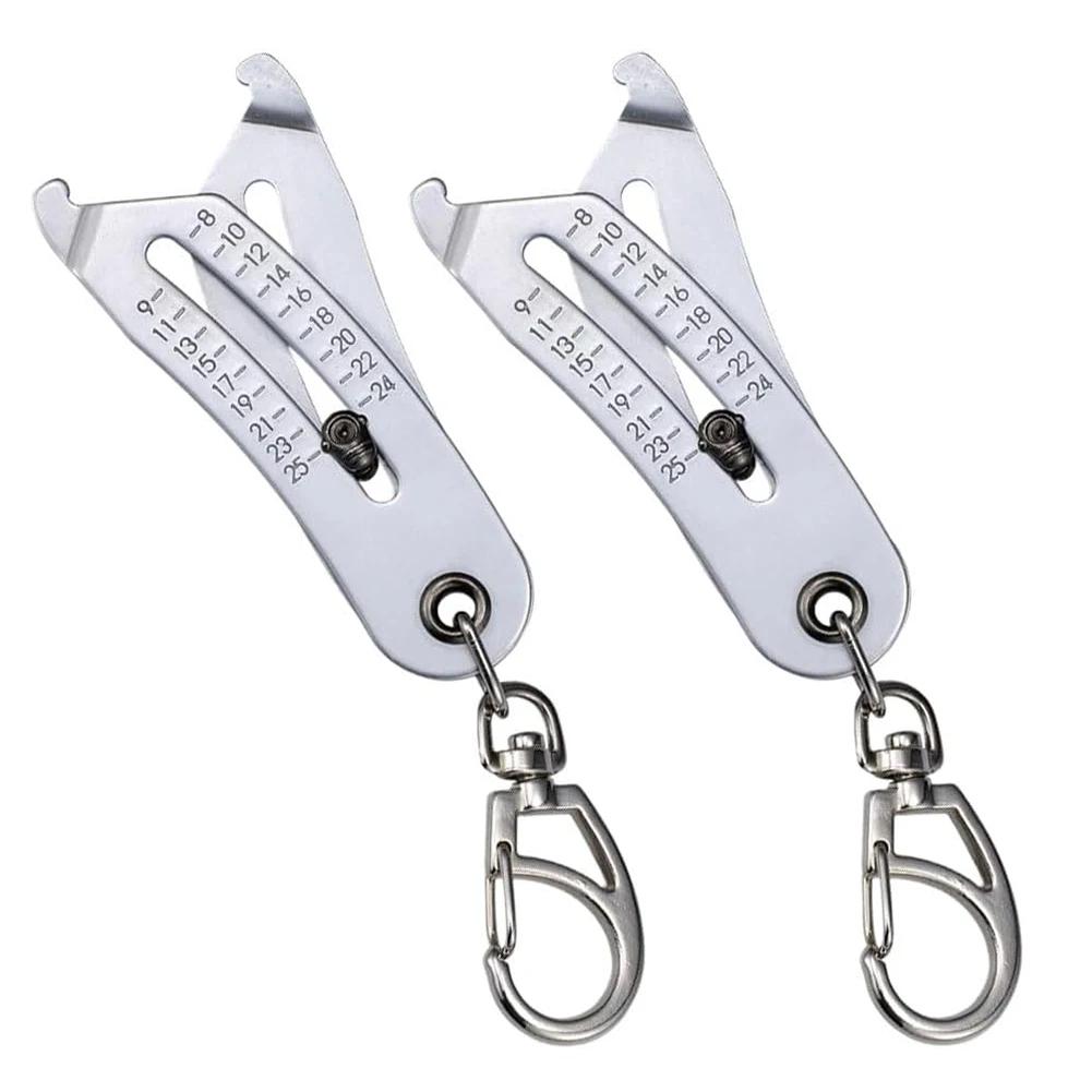 Portable Bolt Size Finder Keychain Nut Bolt Gauge Tool Stainless Steel Head Size Catcher for Mechanics DIY and Industrial Use