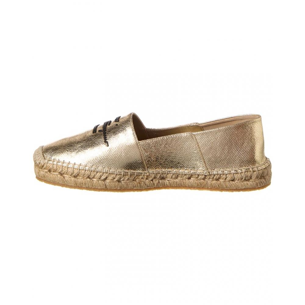 Salvatore Ferragamo Ferragamo Susana Leather Espadrille Gold