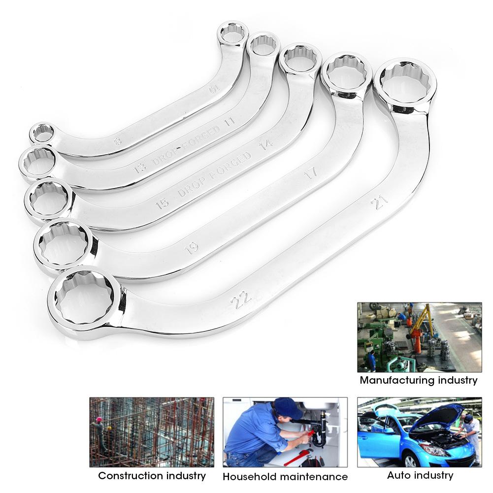 5PcsSet Double End Wrench Multifunction 45# Steel Dodecagon Combination C Spanner 8?22mm