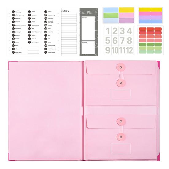 File Bag Holder with Labels And Stickers Multi-layer File Storage Bag Tear Resistant Document Organizer Office