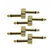 4PCS Guitar Pedal Connector Straight/Z-Type 6.35mm Pedals Coupler Pedal  to Pedal Connector, TS Copper Male for Guitar Pedal