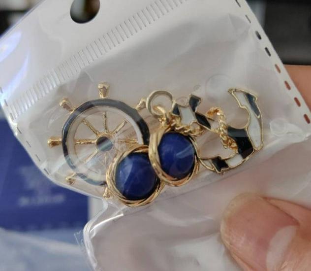 

Гвоздики в виде морского якоря: Европейский и американский стиль, сине-белый, свежие и смелые украшения для ушей