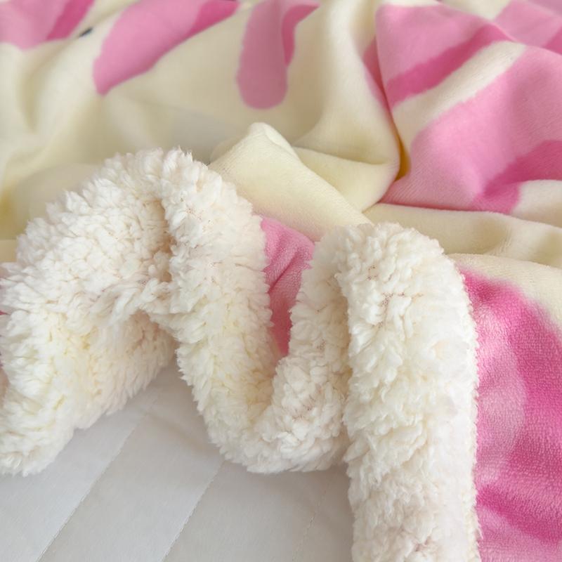 Pink Letter Thickened Throw Blanket Girl Woman Children's Bedroom Warm Soft Sleeping Blanket Queen Fashion Black Bow Blankets