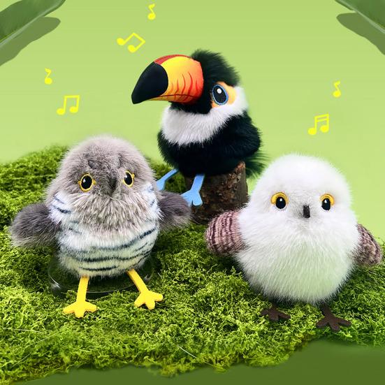 Automatic Flapping Birds Cat Toy Interactive Cat Teaser with 3 Wing Modes Chirping Sounds Self-Play Exercise Toy for Indoor Cats