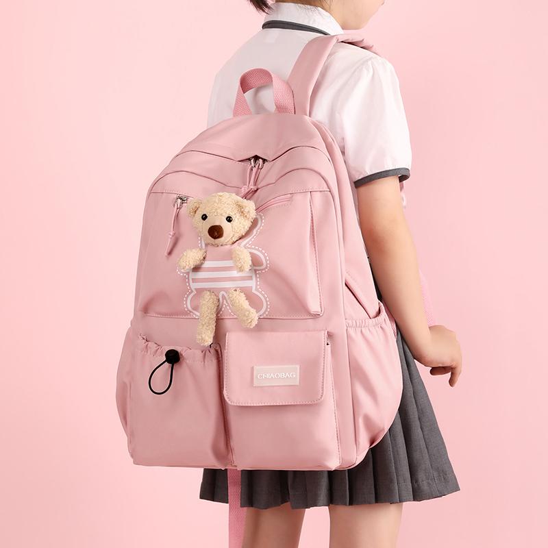 Zaino per la scuola primaria femminile Zaino leggero per studenti Zaino carino con orso