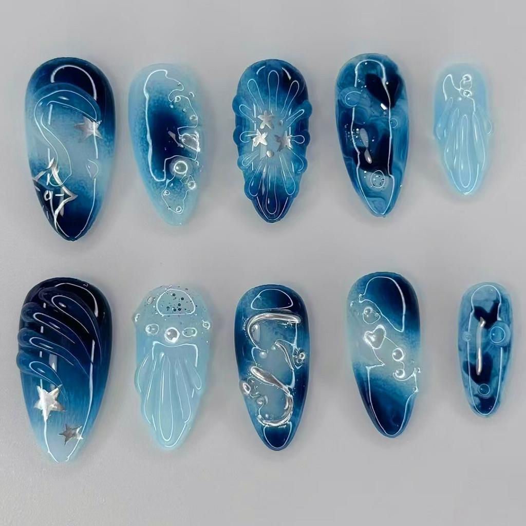 24Pcs Gold Pink Flower Press On Nails Almond Shape Glossy Fake Nails With Pearl Decor Autumn Ballet False Nail Tips