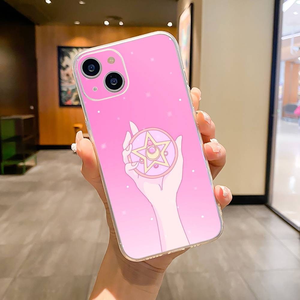S-Sailor- Moon Phone Case For iPhone17,16,15,14,13,12,11 ,Pro Max,16/15/14 Plus Transparent Cover