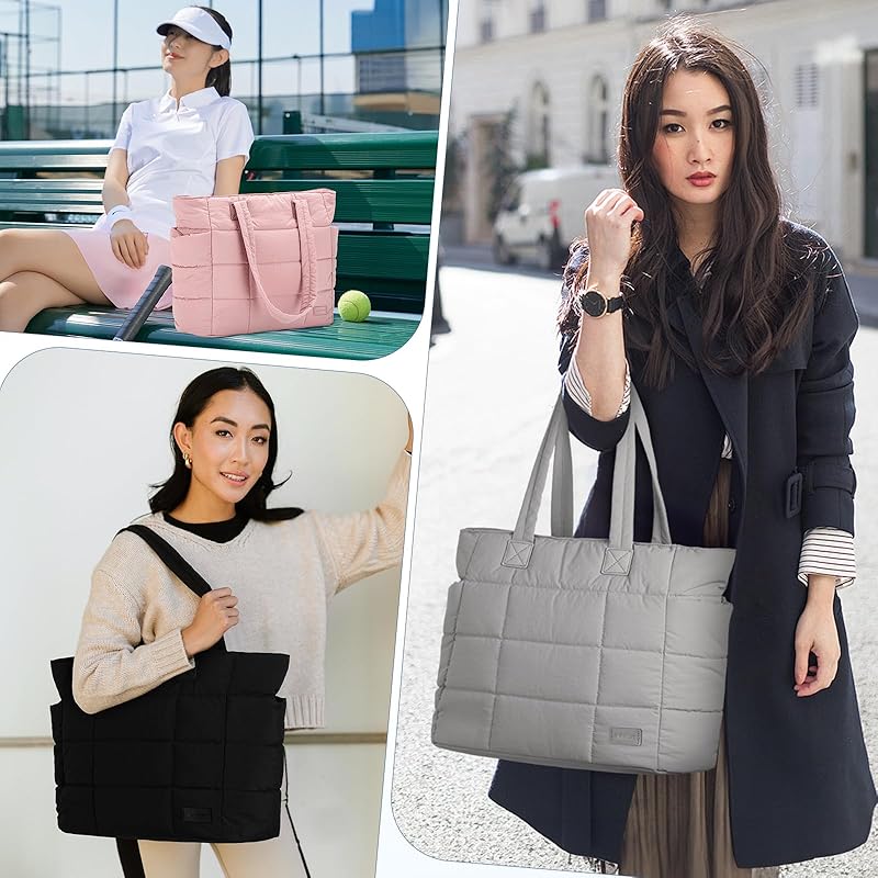 [Vaschy] tote bag ladies, lightweight large capacity business bag shoulder bag handbag With PC storage compartment and zipper commute Commuting to