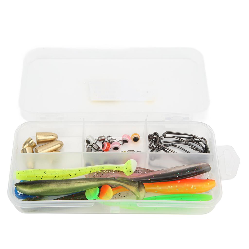 45pcs Fishing Hooks Tackle Kit Fishing Accessories Set with Tackle Box Bait Hook Fishing Swivel for Saltwater