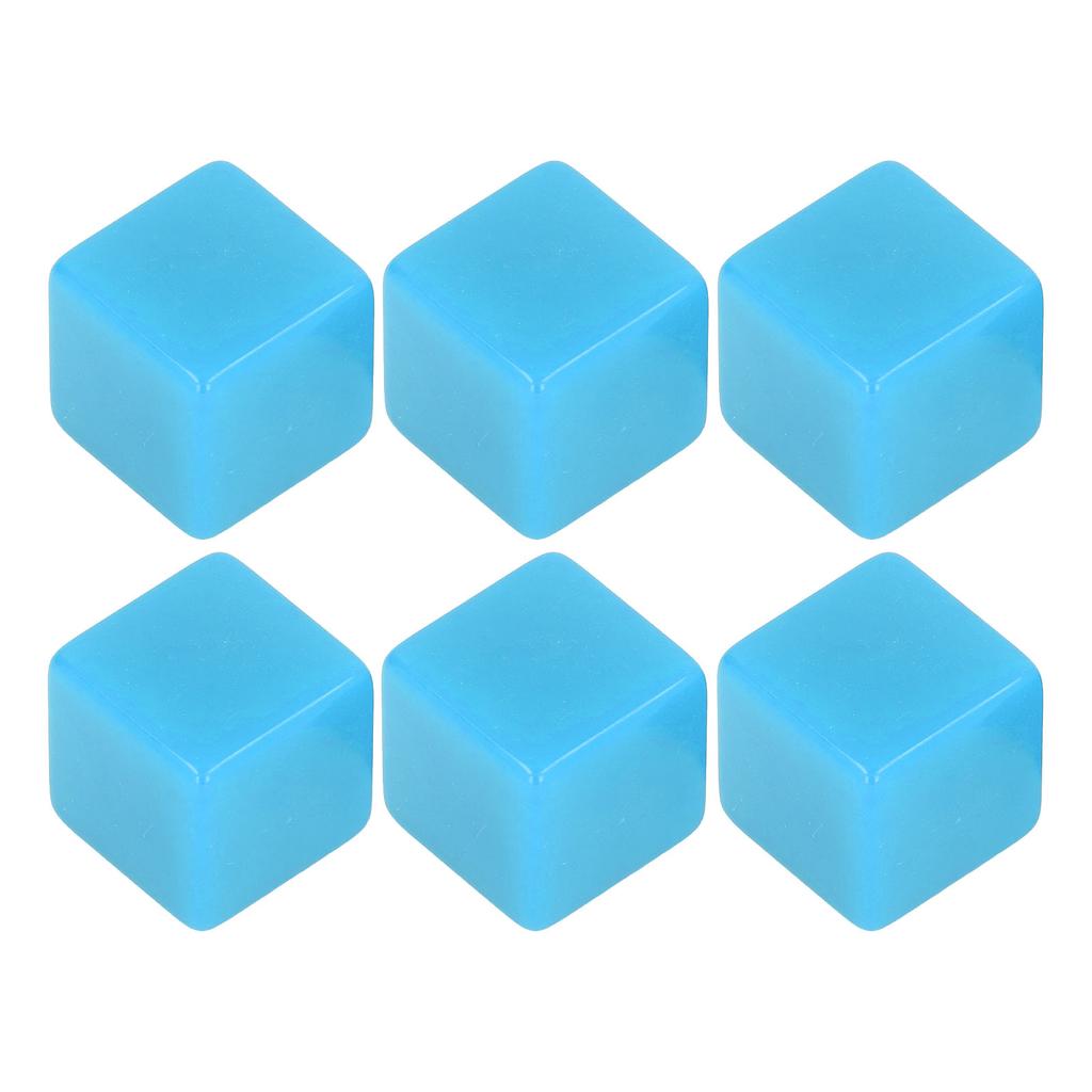 6Pcs Blank Dice Set Right Angle Plastic Hexahedral Cubes Classroom Board Game DIY Math Counting Teaching Party Favor