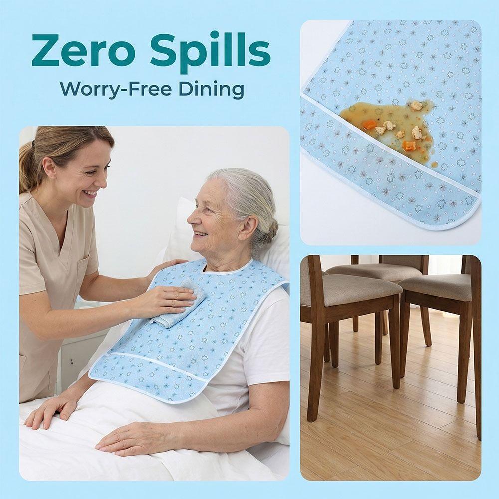 Waterproof Elderly Eating Bib Washable Rice Pocket Bib Multi-purpose Adult Bib  Feeding Nursing