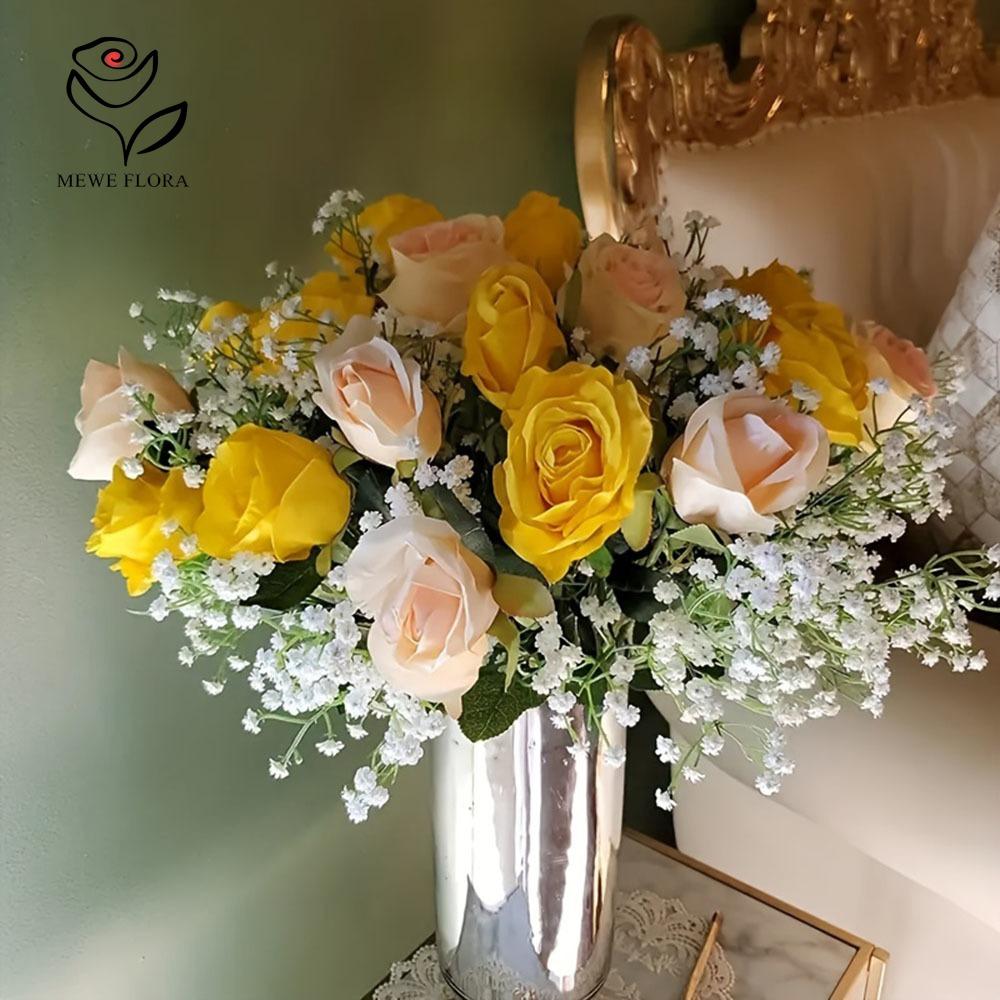 30 יחידות פרחי בייביס ברת' לבנים מלאכותיים מגע אמיתי גבסופילה מזויפת לזר לחתונה סידור פרחים מסיבה קישוט לבית