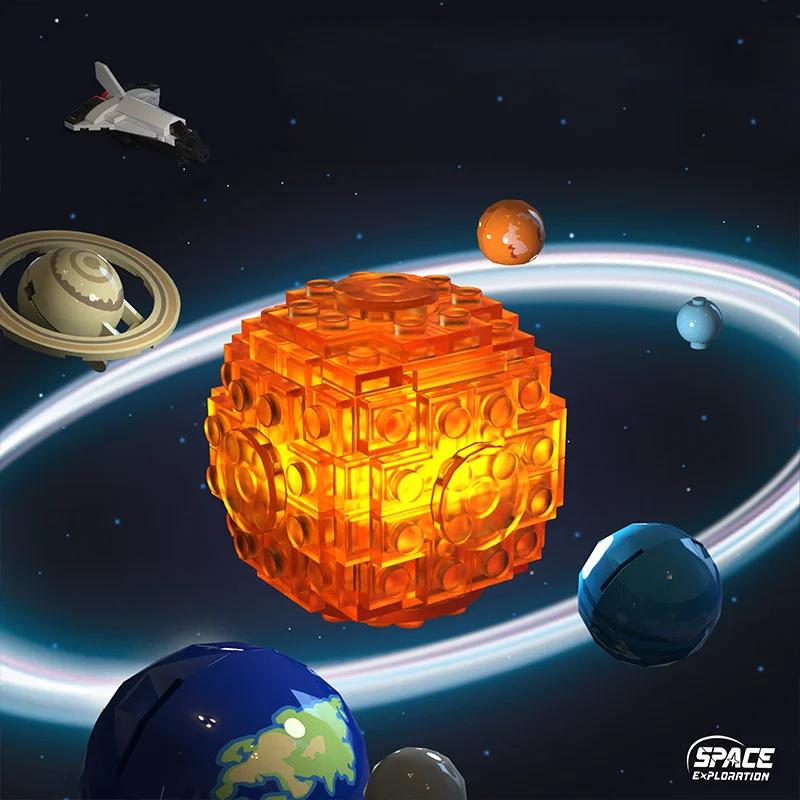 Rotating Universe Solar System Science Education Building Blocks Model Creative Technical MOC Assembly Bricks Gift for Kids