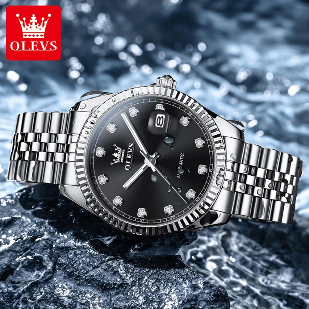 OLEVS 6743 Automatic Man Watch Original Luxury Brand Mechanical Watch Auto Date Waterproof Luminous Stainless Steel Men's Watch