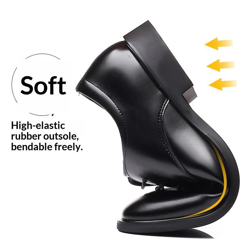 Black 6CM Elevator Dress Shoes for Men Business Formal Lace Up Oxfords Wedding Shoes Comfort Invisible Height Increasing Sneaker