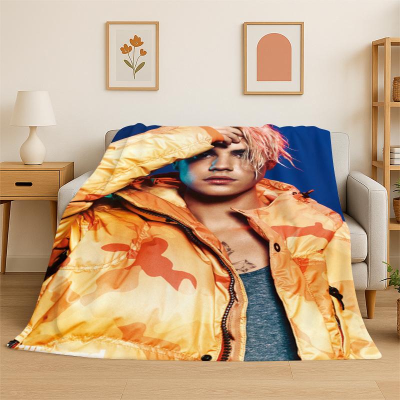 3D Singer Star Flannel Blanket Soft Warm Throw Blanket for Bedroom Living Room Bed Travel Camping Picnic Gift