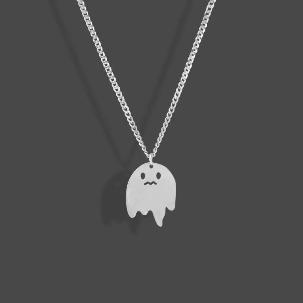 

Ghost Ghost Necklace Stainless Steel Ghost Clavicle Chain Cute Little Ghost Collarbone Chain Women