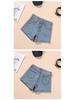 Women's High Waist Black Denim Shorts - 2025 Korean Style, Elastic, Slimming, Rolled Hem, Trendy Summer Hot Pants