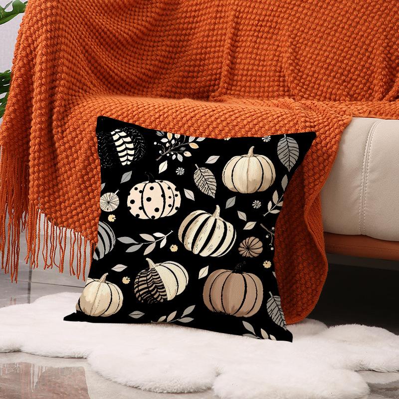 Thanksgiving New Cushion Cover Living Room Harvest Decoration Pumpkin Print Cushion Autumn Set Cushion Cover