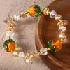 New Chinese Style Persimmon Ruyi Glass Bracelet: Original Crystal Mori Design for Summer