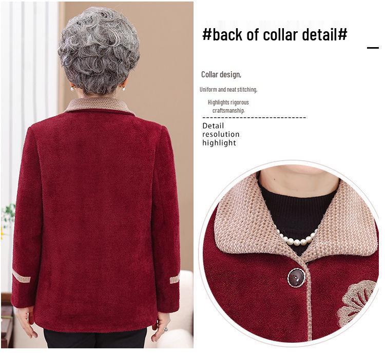 Grandma's Plus Velvet Winter Wool Coat - Thick Mink Velvet for Middle-Aged & Elderly Women