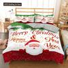 Red Christmas King Queen Duvet Cover Cartoon Santa Claus Bedding Set For Kid Boy Girl Happy Holiday 2/3pcs Polyester Quilt Cover