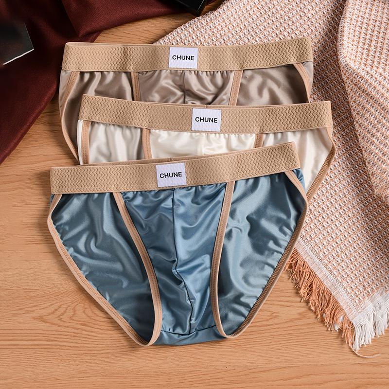 Slip da Uomo di Alta Gamma in Seta Ghiacciata e Nylon con Cavallo Antibatterico - Stile Trendy