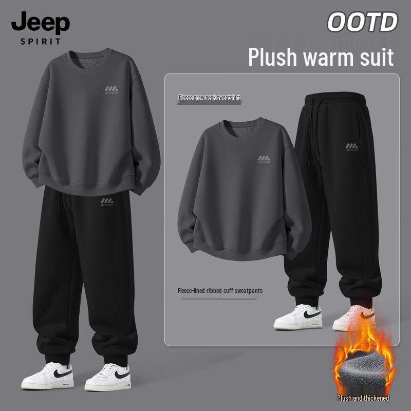 JEEP SPIRIT Men's Fleece-Lined Hoodie & Jogger Set