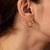 18k Gold Plated 316L Titanium Steel Knot Circle Stud Earrings