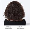 ALAN EATON Women's Kinky Curly Wigs for Black Women Black/Dark Brown Synthetic Wigs Heat Resistant Daily Party
