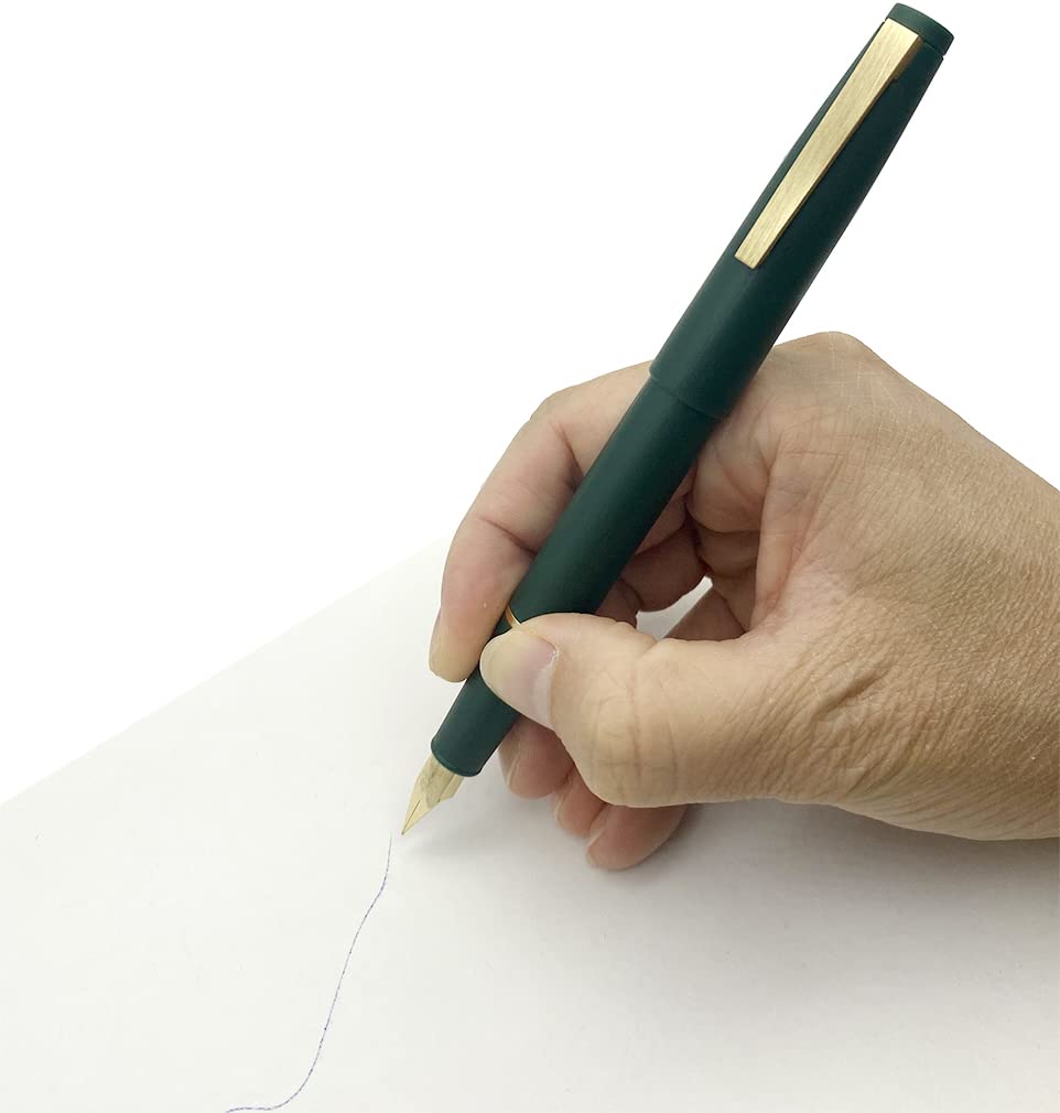 Gullor Color Fountain Pen Simple Converter and Gift Box Gold Extra Fine Nib Green X80, Design, Included, Clip, (0.3mm),