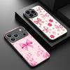 Durchsichtige Matte Magnetische Hülle Für iPhone 17 16 15 Pro 14 13 Pro Max 16e 17e Für Magsafe Rosa Schleifenmuster Harte PC Handyhülle