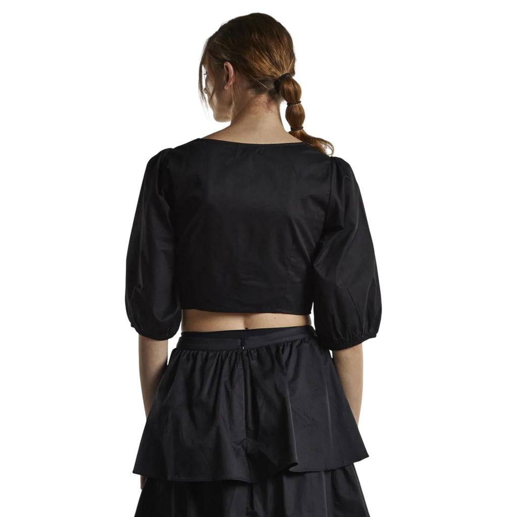 Glamorous Womens/Ladies Twisted Knot Front Puff Sleeve Crop Top