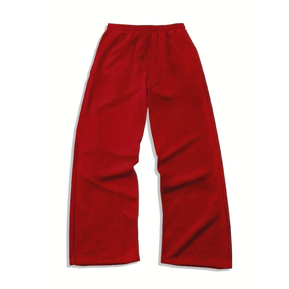 Men's Multifunctional Solid Color Drawstring Loose Casual Sports Pants, Suitable for Outdoor and Family Activities