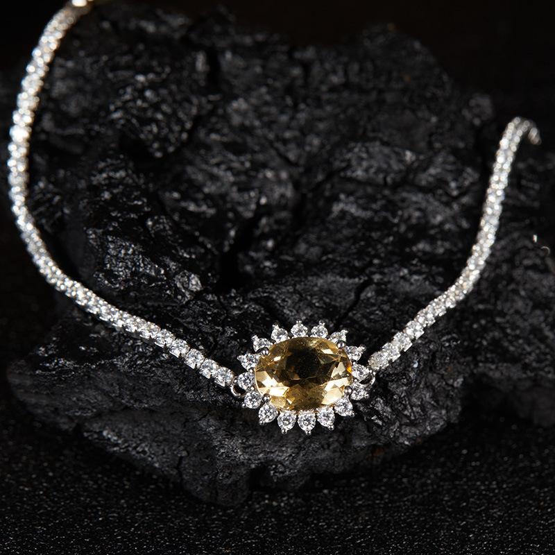 Princess Diana Premium S925 Sterling Silver 18K Gold Natural Treasure Necklace Pigeon Egg Pendant Clavicle Chain Does Not Fade