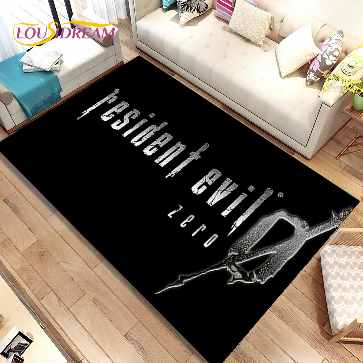 

3D R-Resident Evil Games Gamer Area Rug, ковер для гостиной, спальни, дивана, коврика для двери, детский игровой нескользящий коврик 40x60cm(15x23in)