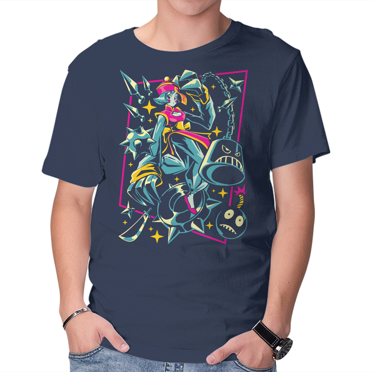 Unisex Crew Neck T-Shirt Weapons Galore Graphic Short Sleeve Casual Tee XXL