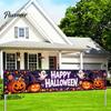 Festival Photo Booth Backdrop Halloween Fence Banner, 118 x 20 Inch Large Yard Sign Banner Flag, Scary Store Window Holiday Displays Party Hanging